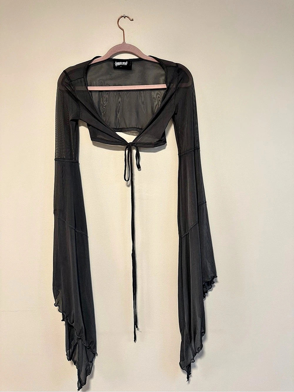 Darker Wavs mesh draped long sleeve Size Small